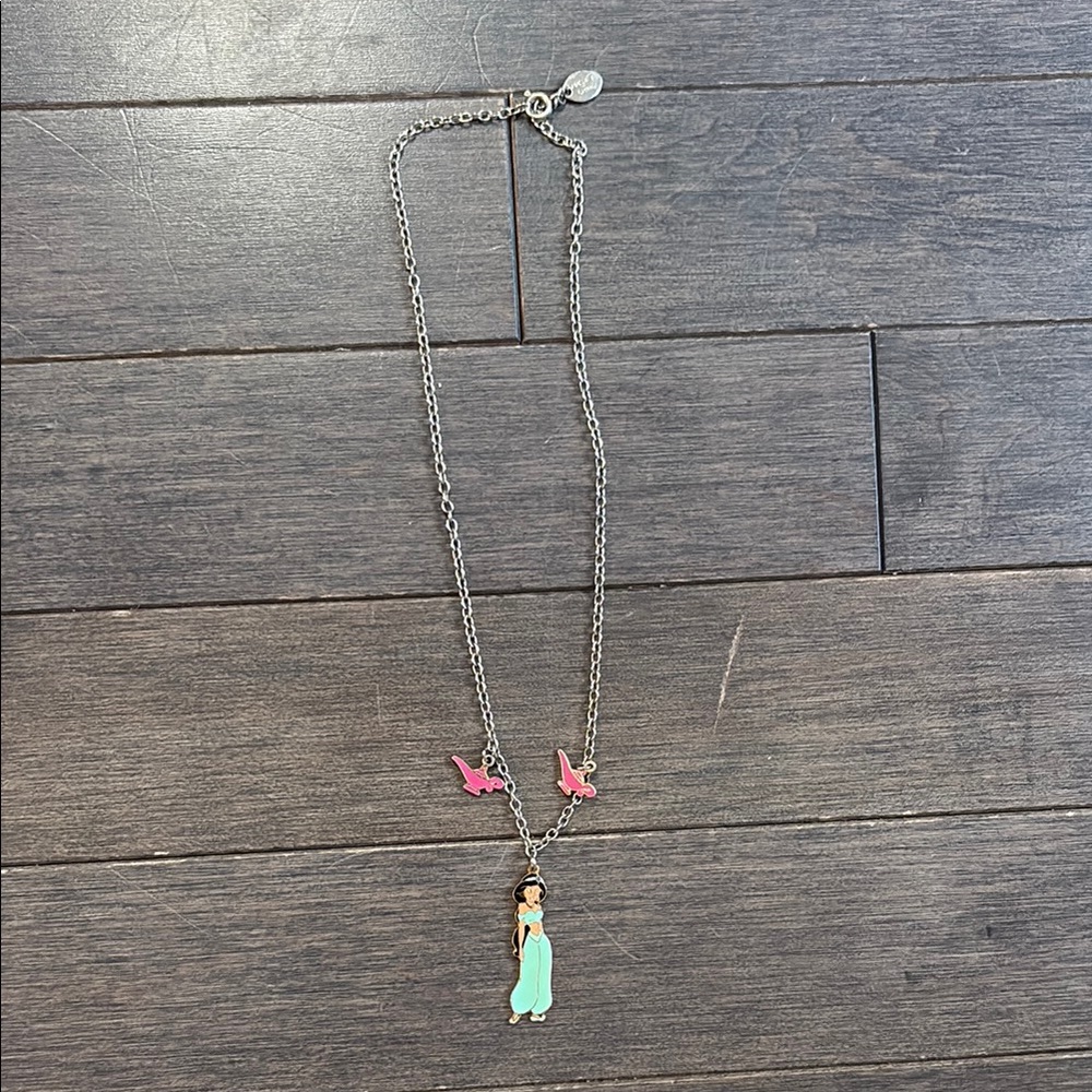 Vintage Disney Aladdin Jasmin Necklace with Pink Genie Lamps